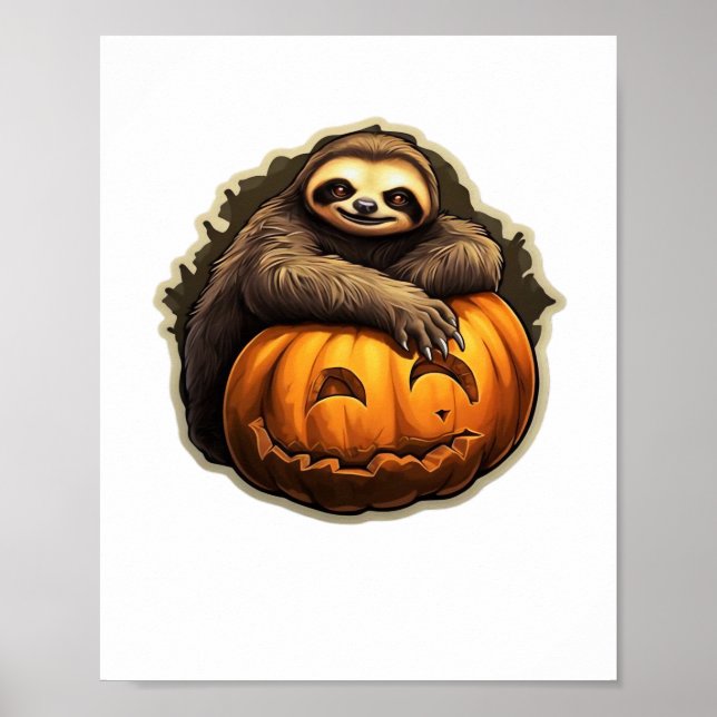 Sloth themed halloween Classic T-Shirt Poster (Front)