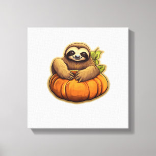 Sloth themed halloween Oversized T-Shirt_1 Canvas Print