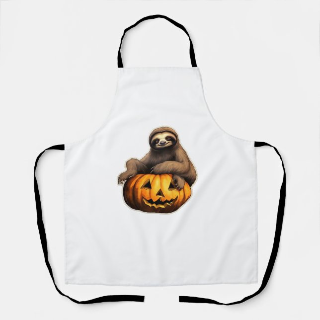 Sloth themed halloween Oversized T-Shirt Apron (Front)