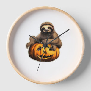 Sloth themed halloween Oversized T-Shirt Clock
