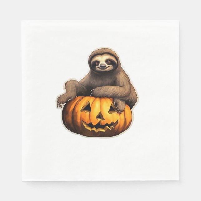 Sloth themed halloween Oversized T-Shirt Napkin (Front)