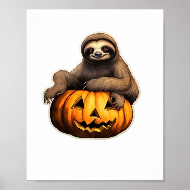 Sloth themed halloween Oversized T-Shirt Poster (Front)
