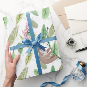 Sloth themed  wrapping paper