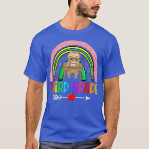 Sloth Third Grade Funny Cute Rainbow Back To Schoo T-Shirt
