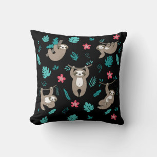 Sloth Throw Pillow, Funny Gift For Sloth Lovers, Cushion