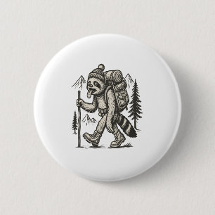 Sloth Tired Sloth Hiking 6 Cm Round Badge