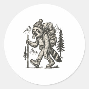 Sloth Tired Sloth Hiking Classic Round Sticker