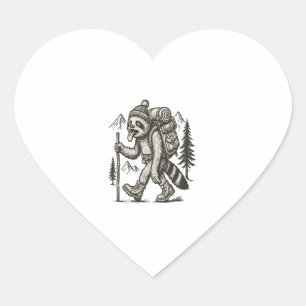 Sloth Tired Sloth Hiking Heart Sticker