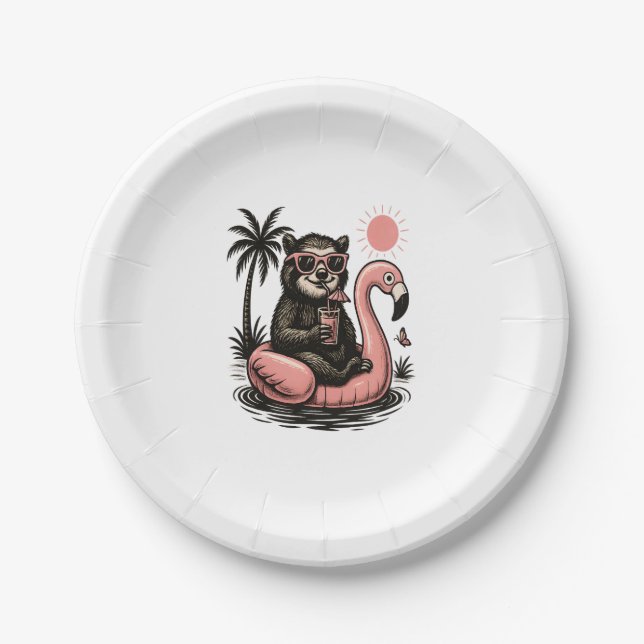 Sloth Tired Sloth Hiking Paper Plate (Front)