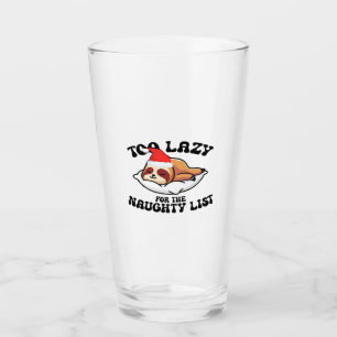 Sloth Too Lazy For The Naughty List,Funny Christma Glass