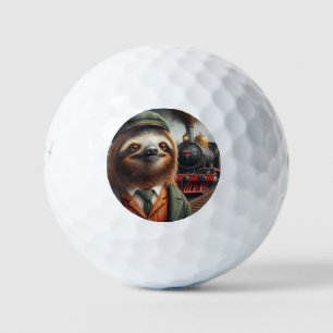 Sloth Train Engineer Golf Balls