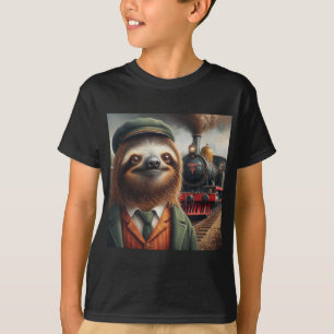 Sloth Train Engineer T-Shirt