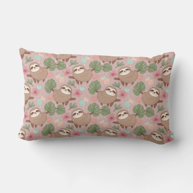 Sloth Tropical Dream Lumbar Cushion (Back)