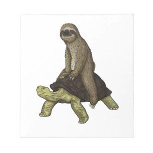 Sloth Turtle Shirt Sloth Riding Tortoise Speed is Notepad