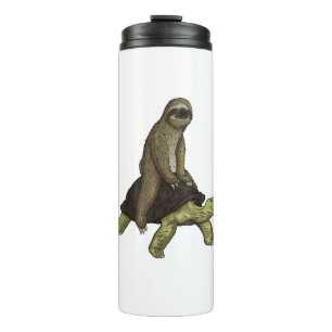 Sloth Turtle Shirt Sloth Riding Tortoise Speed is Thermal Tumbler