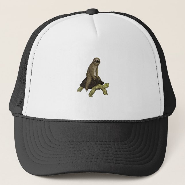 Sloth Turtle Shirt Sloth Riding Tortoise Speed is  Trucker Hat (Front)