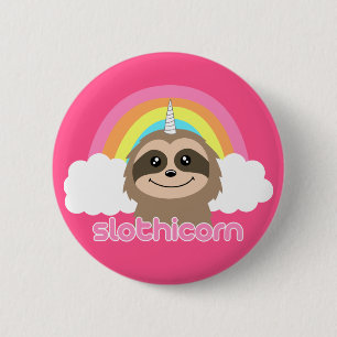 Sloth Unicorn Slothicorn Badge Button Pin