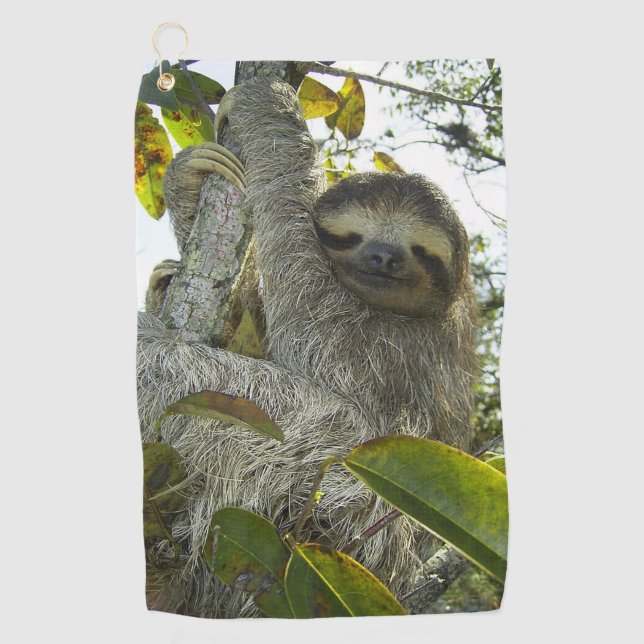 Sloth Up A Tree Golf Towel (Front)