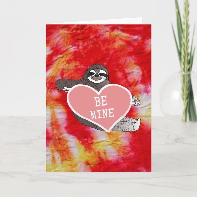 Sloth Valentine's Day Be Mine Card (Front)