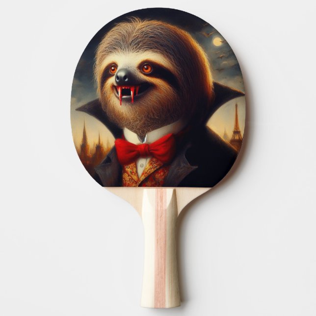 Sloth Vampire Ping Pong Paddle (Front)