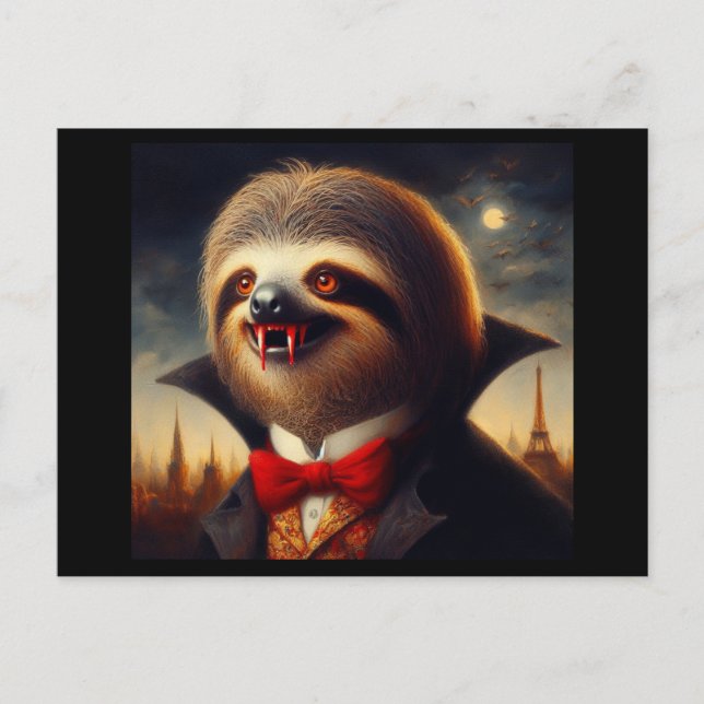 Sloth Vampire Postcard (Front)