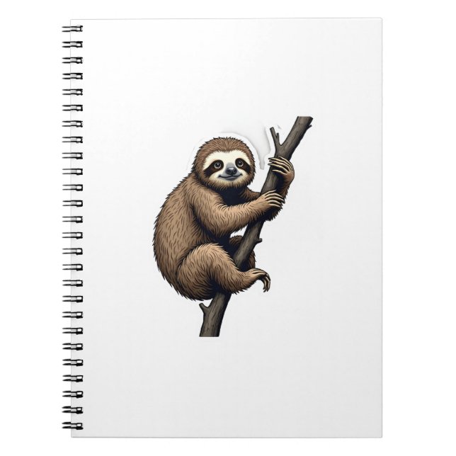 Sloth Vintage Engraving Graphic Tee (2) Notebook (Front)