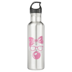 Sloth Wearing Glasses and Blowing Pink Bubble Gum  710 Ml Water Bottle