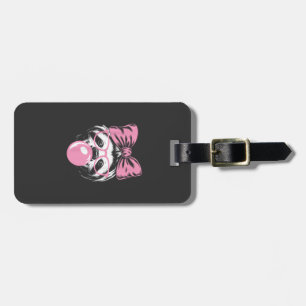 Sloth Wearing Glasses and Blowing Pink Bubble Gum  Luggage Tag