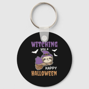 Sloth Witch Witches Witching You A Happy Halloween Key Ring