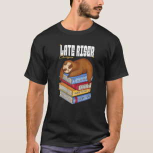 Sloth With Books Late Riser Champion T-Shirt