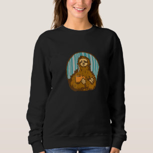 Sloth with coffee mug sweatshirt