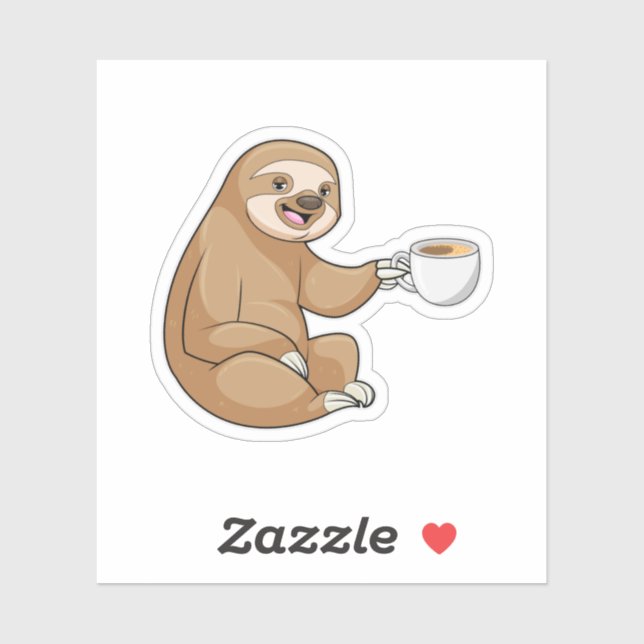 Sloth with Cup of Coffee (Sheet)