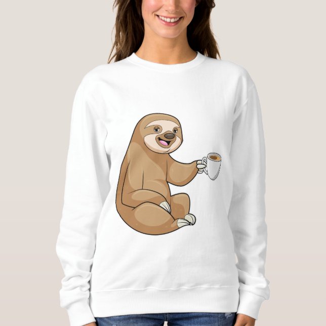 Sloth with Cup of Coffee Sweatshirt (Front)