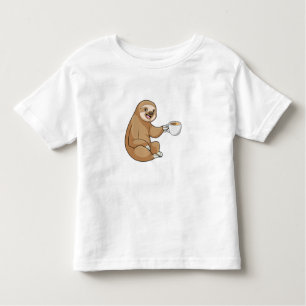 Sloth with Cup of Coffee Toddler T-Shirt
