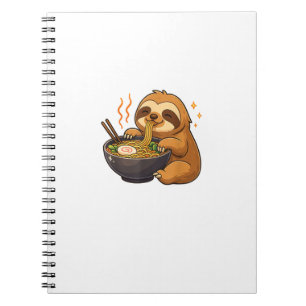 Sloth with Noodles Ramen Kawaii Sloth T-Shirt Notebook