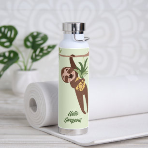Sloth With Pineapple Water Bottle