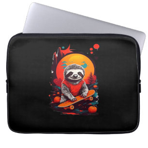 Sloth with skateboard on halloween night Classic T Laptop Sleeve