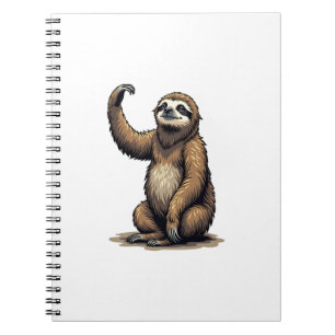 Sloth Woodcut Vintage Wildlife Tee 2 Notebook