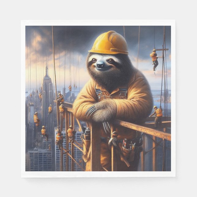Sloth Working the High Steel Napkin (Front)