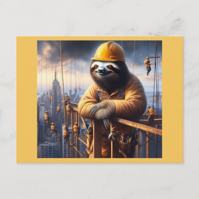 Sloth Working the High Steel Postcard (Front)