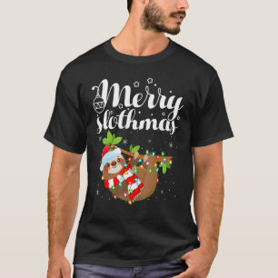 Sloth Xmas Lights Merry Slothmas Sloth Christmas 1 T-Shirt