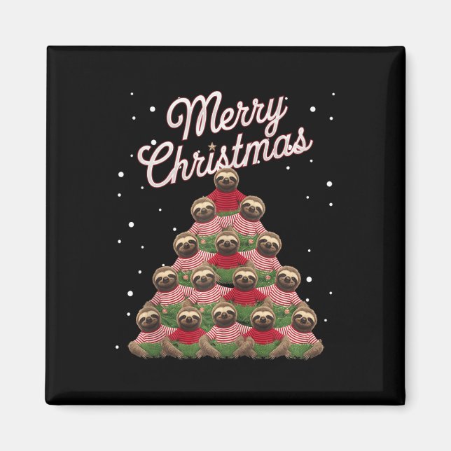 Sloth Xmas Tree Sloths Christmas Tree Tank Top  Magnet (Front)