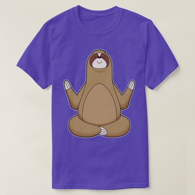 Sloth Yoga Meditation T-Shirt (Design Front)