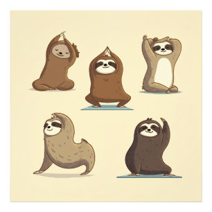 Sloth Yoga Moments Photo Print