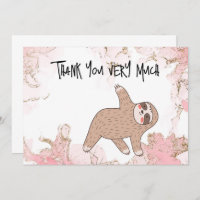 SLOTH Yoga Thank you card for SLOTH lovers