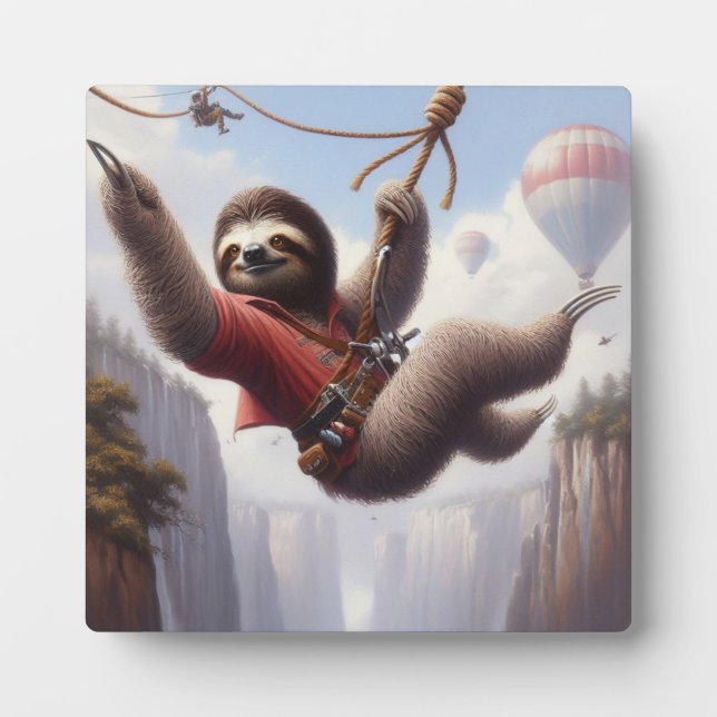 Sloth Ziplining Plaque (Front)