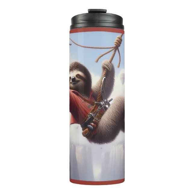 Sloth Ziplining Thermal Tumbler (Front)
