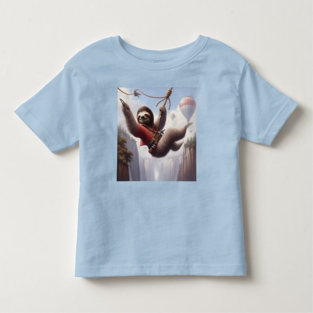 Sloth Ziplining Toddler T-Shirt (Front)