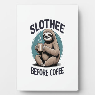 Slothee before coffee Sublimation Plaque