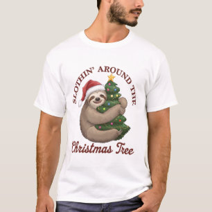Slothin' Around the Christmas Tree T-Shirt